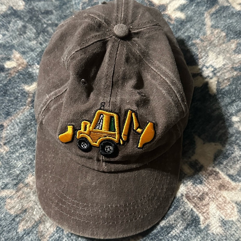 Kids Construction Cap with Yellow Digger Embroidery
